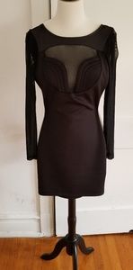 Nasty Gal mini dress black bondage body con XXS